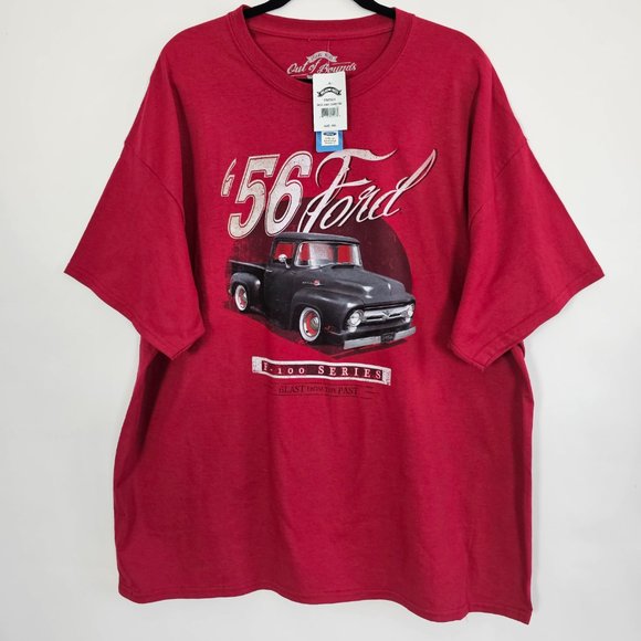 Out Of Bounds 56 Ford F100 Series NWT Mens 2XL Short Sleeve Red Graphic T Shirt - Picture 1 of 7